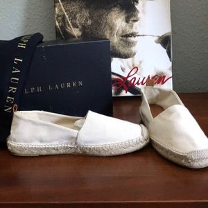 Ralph Lauren cream canvass espadrilles